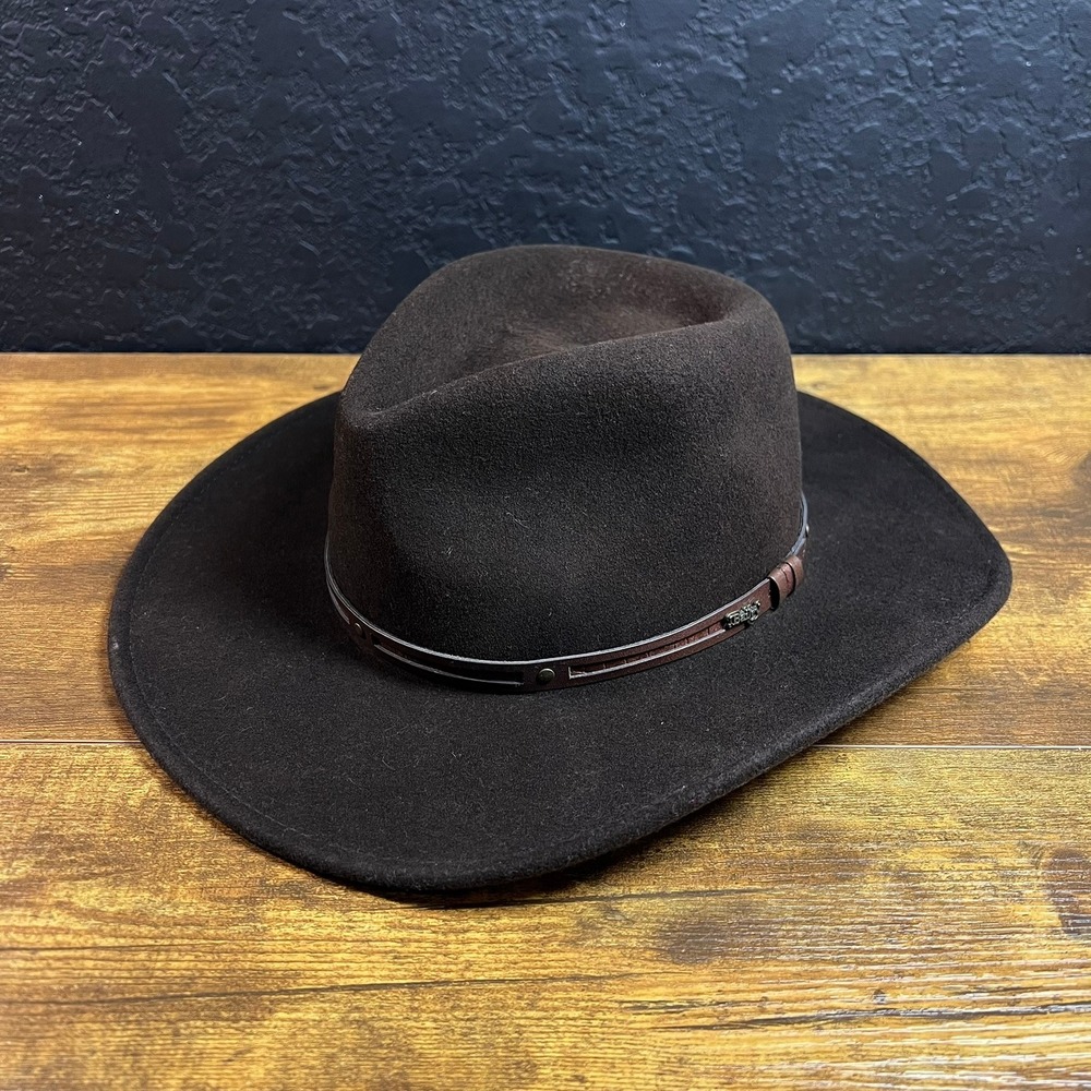 Bailey‎ Benton LiteFelt Brown 100% Wool Packable Fedora Hat Medium Repellent USA
